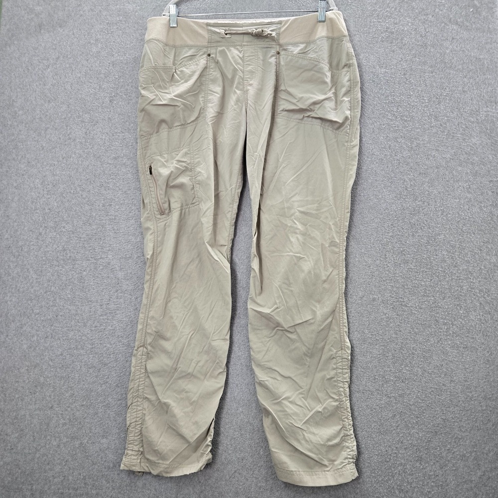 Royal Robbins Women Pants XL Beige Nylon Outdoor Hiking Pockets Drawstring READ